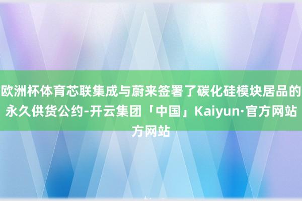 欧洲杯体育芯联集成与蔚来签署了碳化硅模块居品的永久供货公约-开云集团「中国」Kaiyun·官方网站