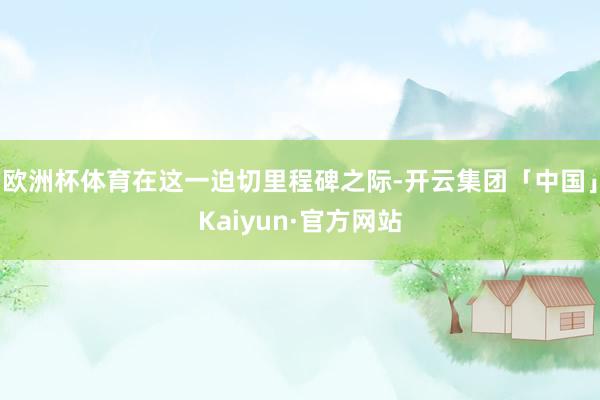 欧洲杯体育在这一迫切里程碑之际-开云集团「中国」Kaiyun·官方网站