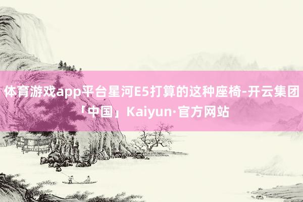 体育游戏app平台星河E5打算的这种座椅-开云集团「中国」Kaiyun·官方网站