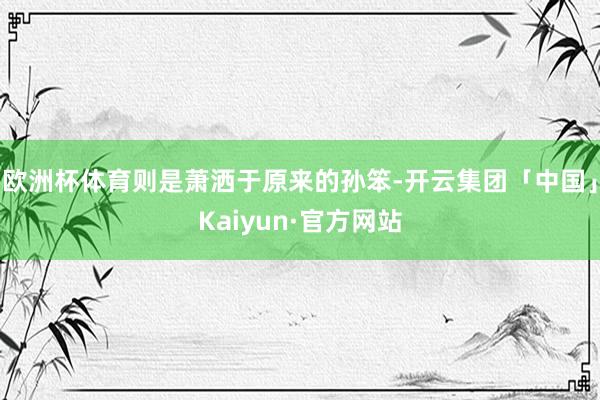 欧洲杯体育则是萧洒于原来的孙笨-开云集团「中国」Kaiyun·官方网站