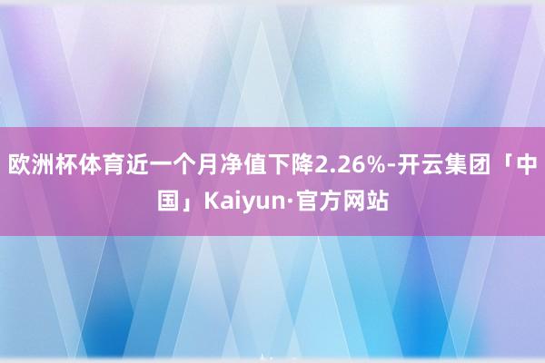 欧洲杯体育近一个月净值下降2.26%-开云集团「中国」Kaiyun·官方网站