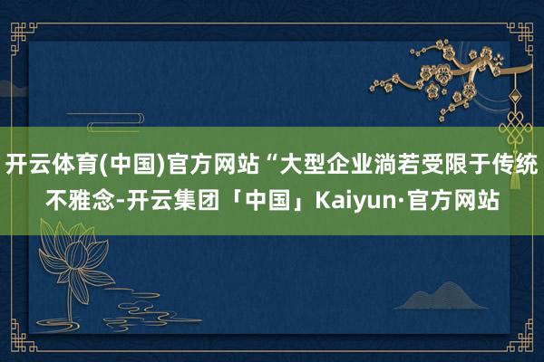 开云体育(中国)官方网站“大型企业淌若受限于传统不雅念-开云集团「中国」Kaiyun·官方网站