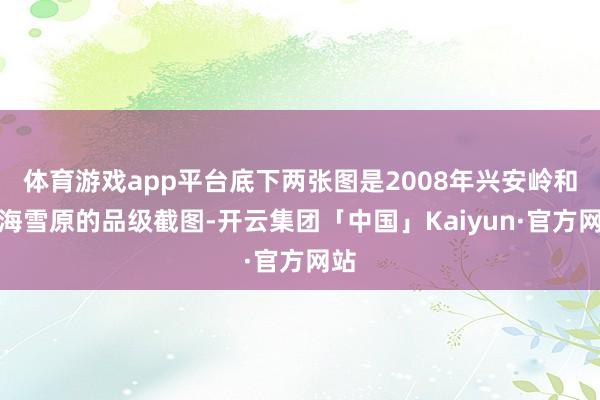 体育游戏app平台底下两张图是2008年兴安岭和林海雪原的品级截图-开云集团「中国」Kaiyun·官方网站