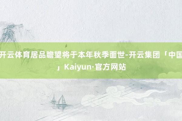 开云体育居品瞻望将于本年秋季面世-开云集团「中国」Kaiyun·官方网站