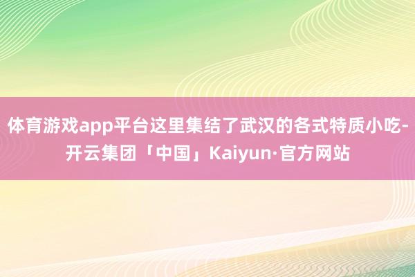 体育游戏app平台这里集结了武汉的各式特质小吃-开云集团「中国」Kaiyun·官方网站